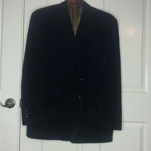 RALPH LAUREN BLACK CORDUROY MEN SUIT JACKET/Blazer. Size 46R